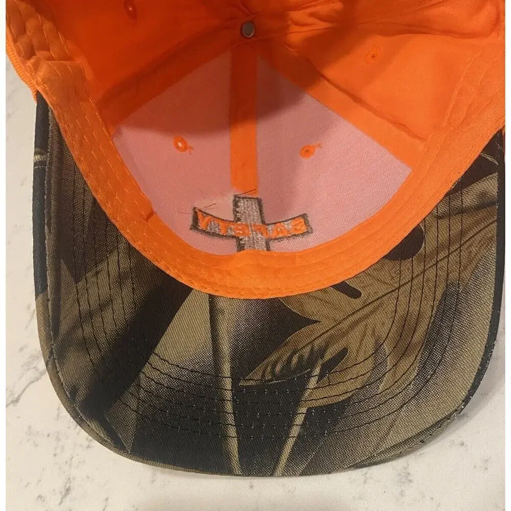 Orange And Camo Safety Cross Baseball Cap Nucor Steel Adjustable